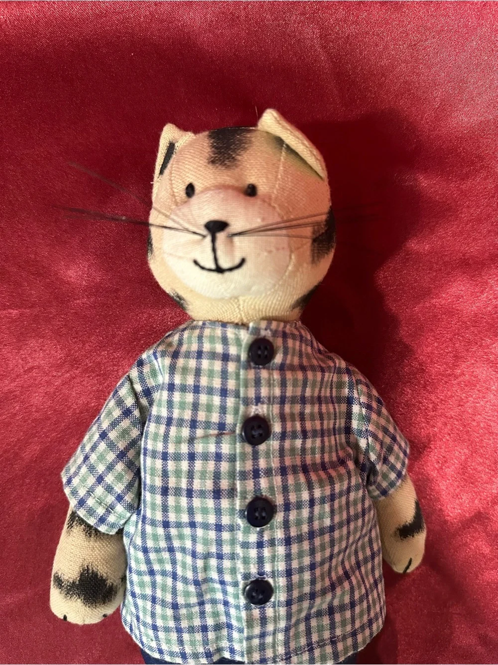 Vintage Percy the Cat Plush Doll | CJ Designs Cloth Cat | 12